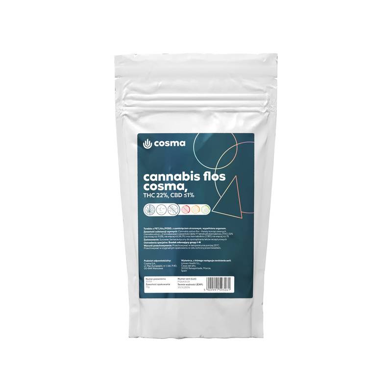 Opakowanie Cannabis flos Cosma THC 22%, CBD ≤1% (Black Russian)