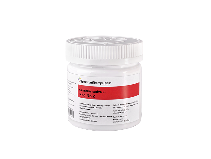 Pojemnik Cannabis sativa L. Red No 2 (Spectrum Therapeutics) THC 19%, CBD ≤1%, 5 g